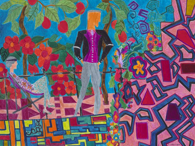 Art Deco Patio with Figures